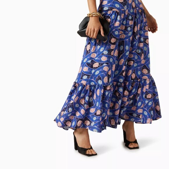 Agua Bendita Caprice Boreal Maxi Dress – Cutout Lace-Up Linen Viscose Blend - Picture 5 of 11